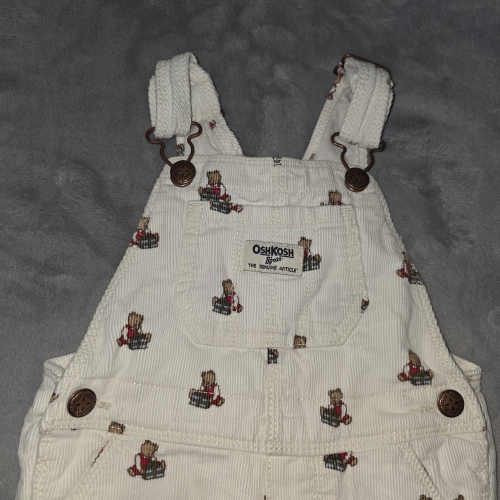 Oshkosh B'Gosh Corduroy Teddy Bear Overalls Reissue Size Boys Girls 2T